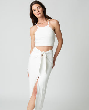 TIED RIB MAXI SKIRT